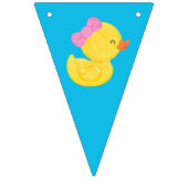 Meisje Rubber Ducky Gelukkige Verjaardag Bunting B Vlaggetjes (Eerste vlag)