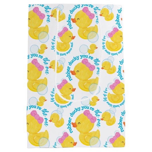Meisje Rubber Ducky Je bent de One Party Medium Cadeauzakje (Achterkant)