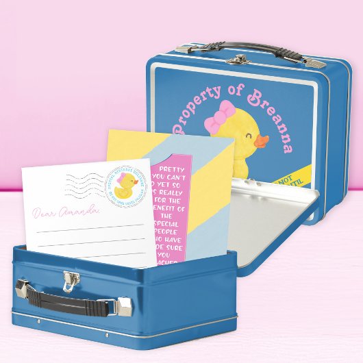 Meisje Rubber Eend 1e Verjaardag Time Capsule