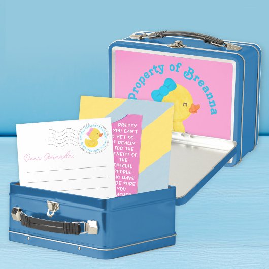 Meisje Rubber Eend 1e Verjaardag Time Capsule