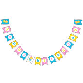 Meisje Rubber Eend Happy 1st Verjaardag Bunting Ba Vlaggetjes (Alle)