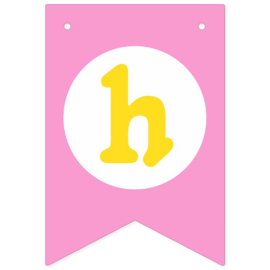 Meisje Rubber Eend Happy 1st Verjaardag Bunting Ba Vlaggetjes (Tweede vlag)