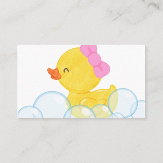 Meisje Rubber Eend Luier Raffle Insert Kaarten (Achterkant)