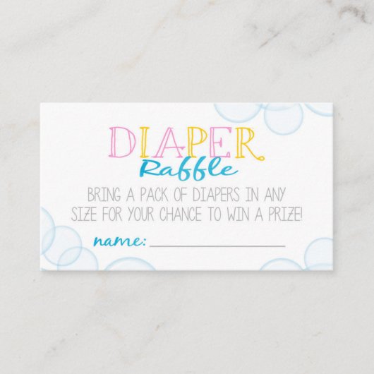 Meisje Rubber Eend Luier Raffle Insert Kaarten (Voorkant)