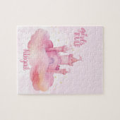 Meisje Rule Palace op de Pink Cloud aanpasbaar Legpuzzel (Horizontaal)