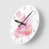 Meisje Rule Palace op de Pink Cloud aanpasbaar Ronde Klok (Hoek)