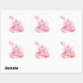 Meisje Rule Palace op de Pink Cloud aanpasbaar Ronde Sticker (Vel)