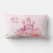 Meisje Rule Palace op de roze wolk Kussen (Voorkant)