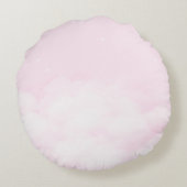 Meisje Rule Palace op de roze wolk Rond Kussen (Achterkant)