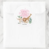 Meisje Safari 1e Verjaardagsfeest Ronde Sticker (Tas)