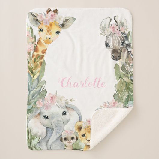 Meisje Safari Baby Baby Deken (Voorkant)