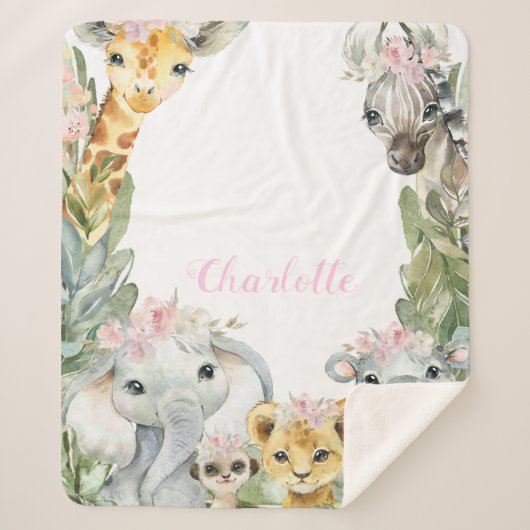 Meisje Safari Baby Deken (Voorkant)
