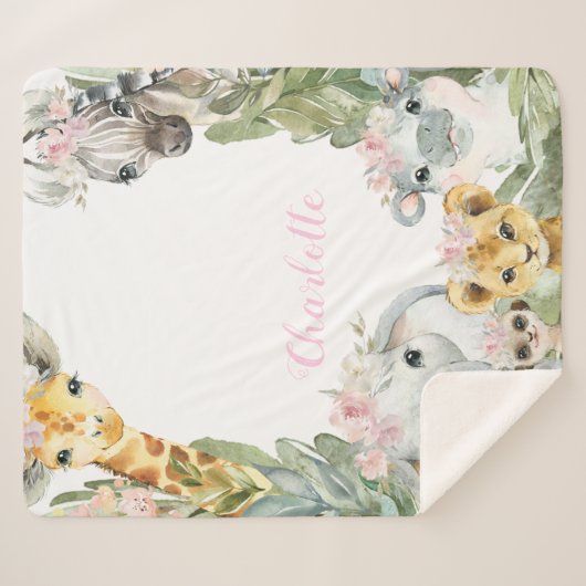 Meisje Safari Baby Deken (Voorkant (horizontaal))