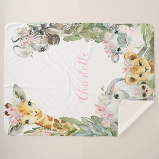 Meisje Safari Baby Deken (Voorkant (horizontaal))