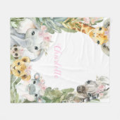 Meisje Safari Baby Deken (Voorkant (Horizontaal))