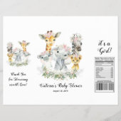 Meisje Safari Baby shower Chip Bag Wrapper Flyer (Voorkant)