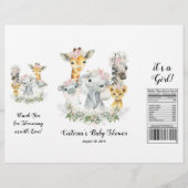 Meisje Safari Baby shower Chip Bag Wrapper Flyer (Voorkant)