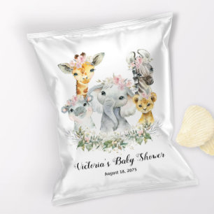 Meisje Safari Baby Shower Chipzak Verpakking Flyer