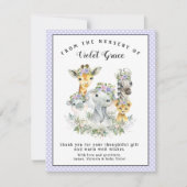 Meisje Safari Baby shower Dank u kaarten (Voorkant)