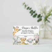 Meisje Safari Baby Shower Luier Raffel Ticket (Staand voorkant)