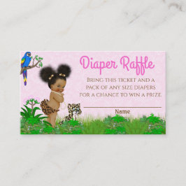 Meisje Safari Baby shower Luier Raffle Ticket