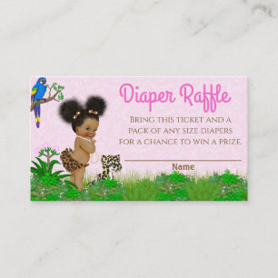 Meisje Safari Baby shower Luier Raffle Ticket