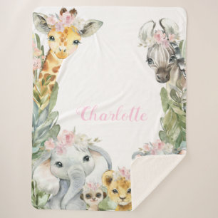 Meisje Safari Babydeken Sherpa Deken