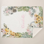 Meisje Safari Babydeken Sherpa Deken (Voorkant (horizontaal))