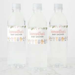 Meisje Safari Dier Baby Borrel Waterfles Etiket