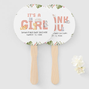 Meisje Safari Dier Baby Shower Handwaaier