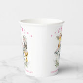Meisje Safari Dier Baby shower Papier Cups Papieren Bekers (Rechts)
