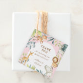 Meisje safari dieren boho baby shower bedankjes labels (In situ)
