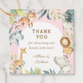Meisje safari dieren boho baby shower bedankjes labels (Voorkant)
