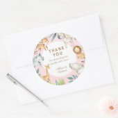 Meisje safari dieren boho bohemian baby shower ronde sticker (Envelop)