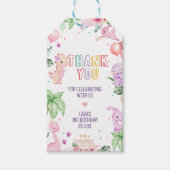 Meisje Safari Dinosaurus Verjaardagsfeest Favoriet Cadeaulabel (Voorkant)