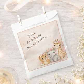 Meisje Safari Kleine Wilde Eén Baby Shower Feest Bedankzakje