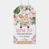 Meisje Safari Oerwoud Drive door Baby shower Parad Cadeaulabel (Voorkant)