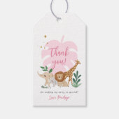 Meisje Safari Verjaardagsfeestje Dank u Cadeau Lab Cadeaulabel (Voorkant)