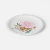 Meisje Safari Verjaardagsfeestje Papier Borden Papieren Bordje (Gekanteld)