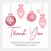 Meisje Santa Baby kerst Baby shower Vierkante Sticker (Voorkant)