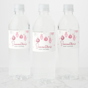 Meisje Santa Baby Kerst Baby Shower Waterfles Etiket