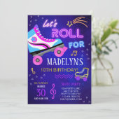 Meisje Schaats Laten we Roll Birthday Kaart (Staand voorkant)