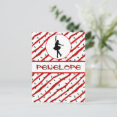 Meisje Schaatsen Kerstmis Sprinkle gepersonaliseer Briefkaart (Staand voorkant)