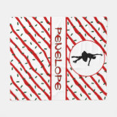 Meisje Schaatsen Kerstmis Sprinkle gepersonaliseer Fleece Deken (Voorkant (Horizontaal))