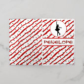 Meisje Schaatsen Kerstmis Sprinkle gepersonaliseer Folie Wenskaart (Buiten Laag)