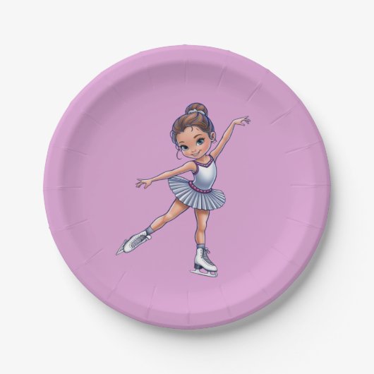 Meisje schaatsen verjaardagsfeestje Bord (Voorkant)