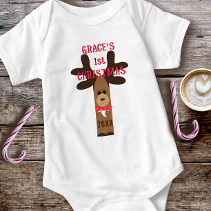 Meisje Schattig Eerste Kerst Rendier Baby Bodysuit