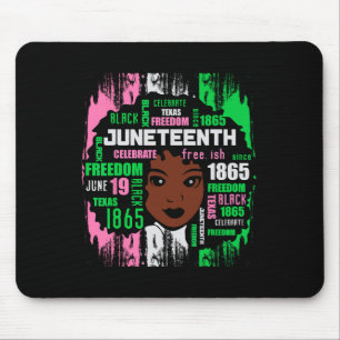 Meisje Schattige Aka Juneteenth T-shirt Zwart Gesc Muismat