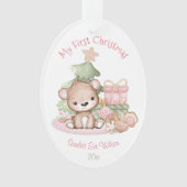 Meisje Schattige Baby's Eerste Kerst Ornament Acry (voorkant)