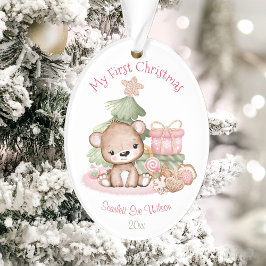 Meisje Schattige Baby's Eerste Kerst Ornament Acry